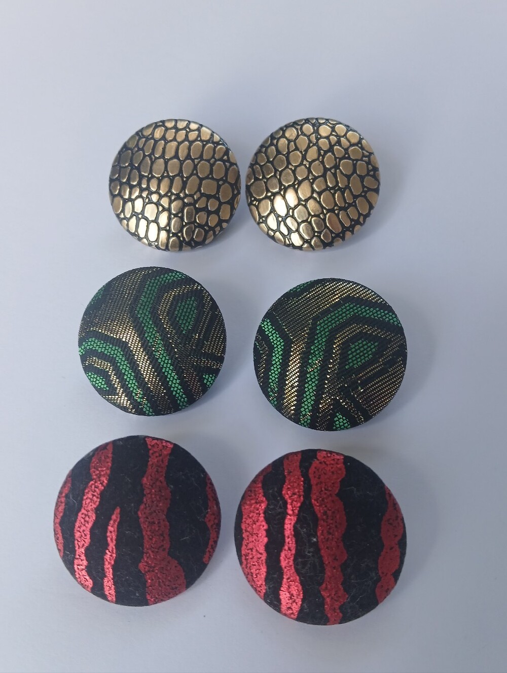 Vintage Attitude Paris 1980's Button Clip-on Earrings Lot